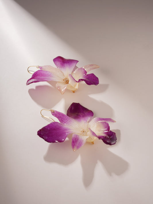 Petal Kiss: Real Orchid Earrings