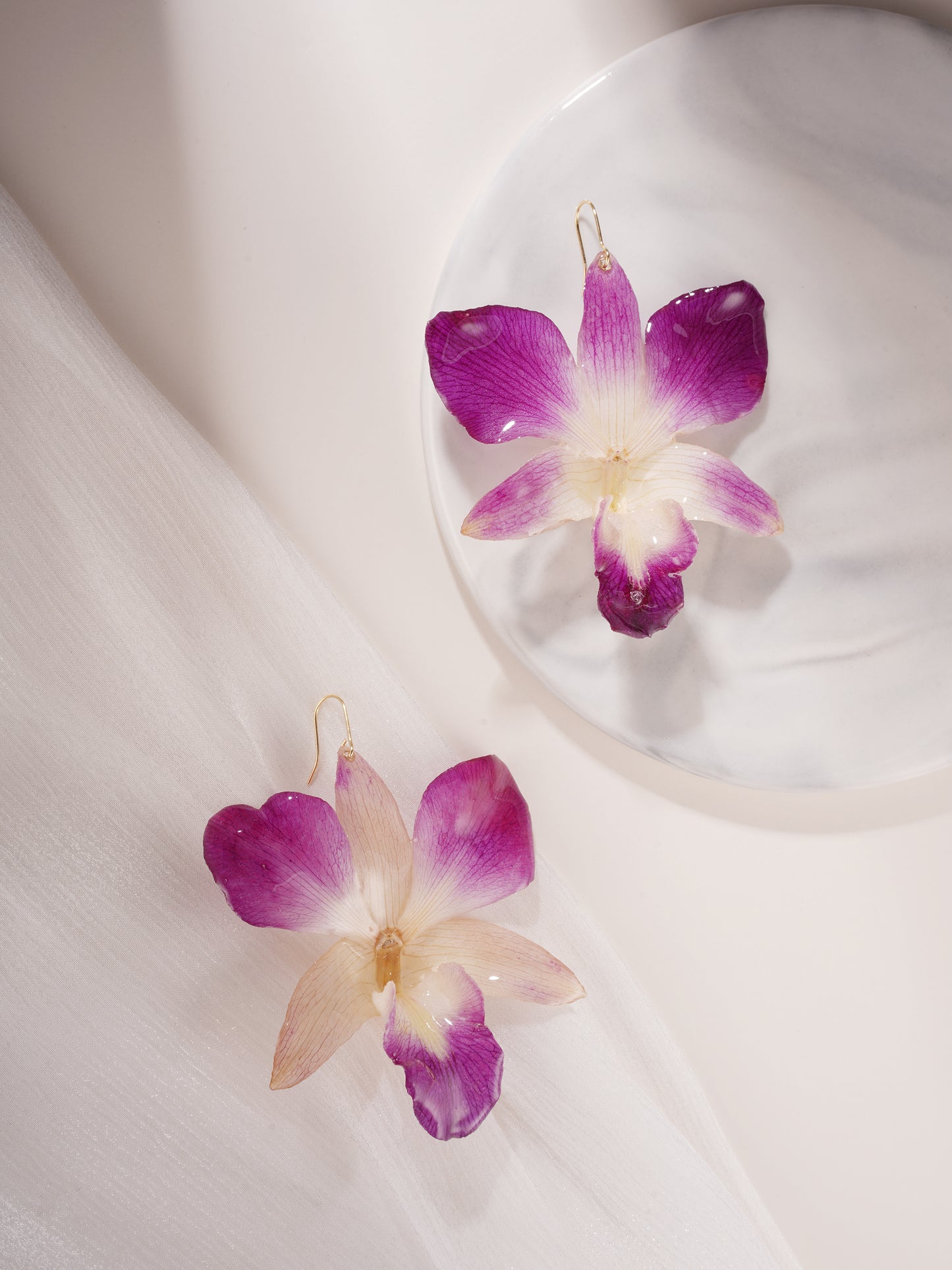 Petal Kiss: Real Orchid Earrings